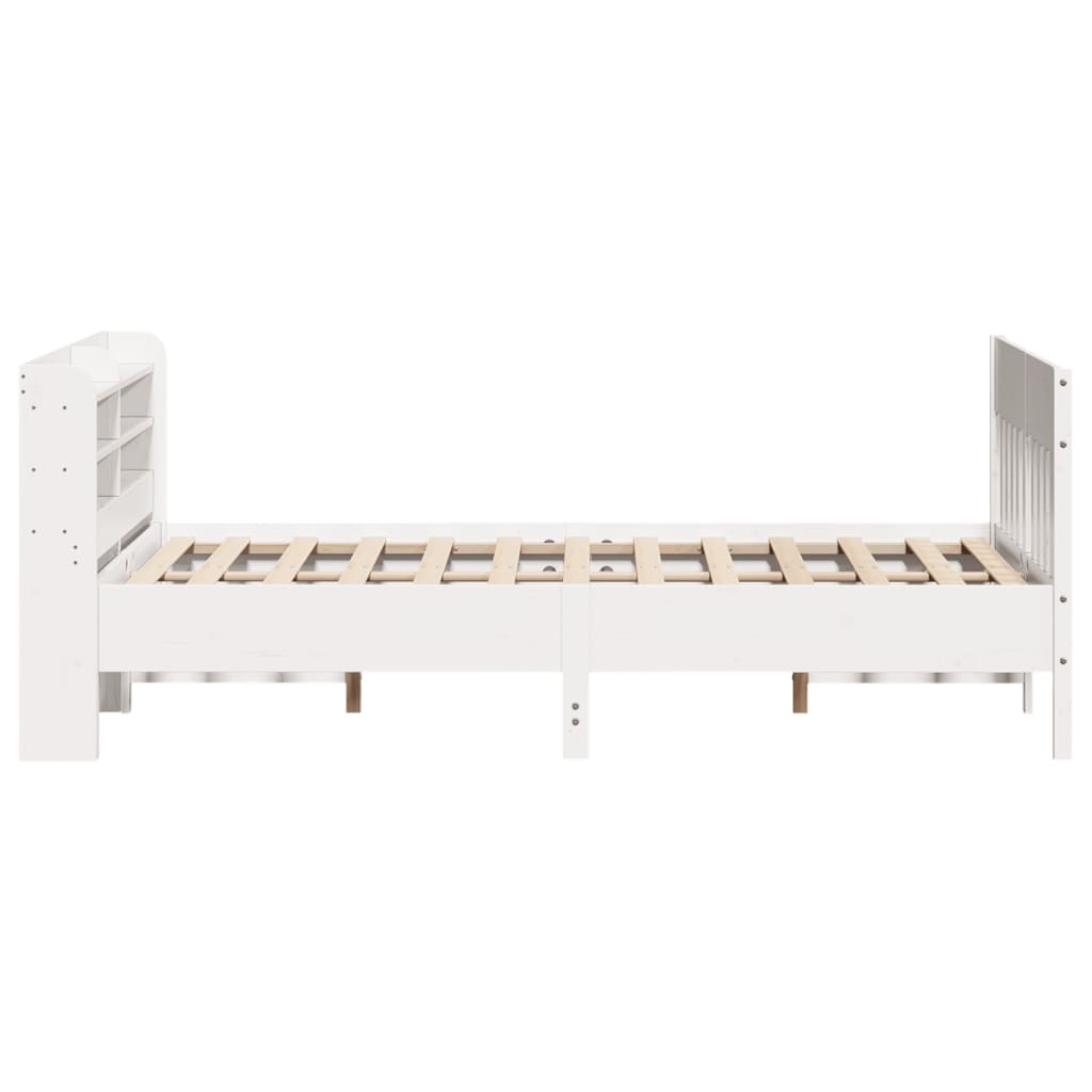 Letto senza Materasso Bianco 150x200 cm Legno Massello di Pino 3307003