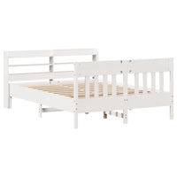 Letto senza Materasso Bianco 140x190 cm Legno Massello di Pino 3307018