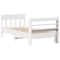 Letto senza Materasso Bianco 75x190 in Legno Massello di Pino 3307030