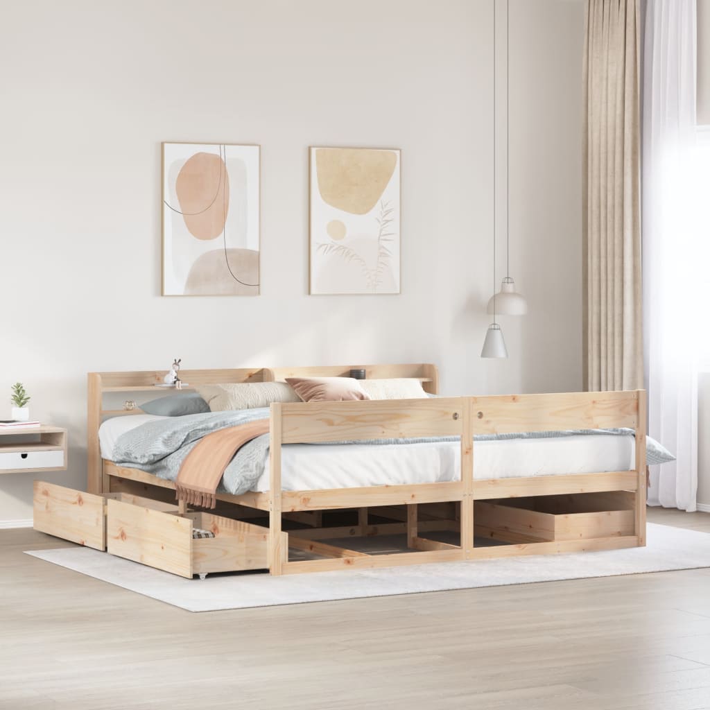 Letto senza Materasso 180x200 cm in Legno Massello di Pino 3307113