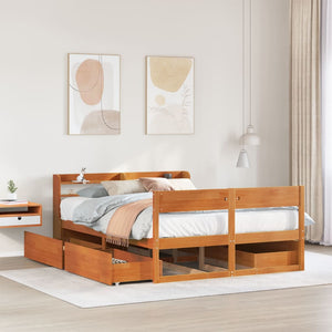 Letto senza Materasso Marrone Cera 160x200 cm in Legno di Pino 3307118