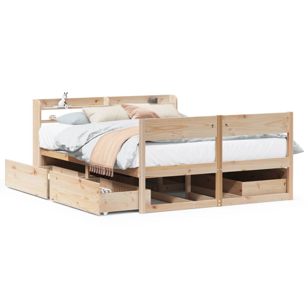 Letto senza Materasso 150x200 cm in Legno Massello di Pino 3307119