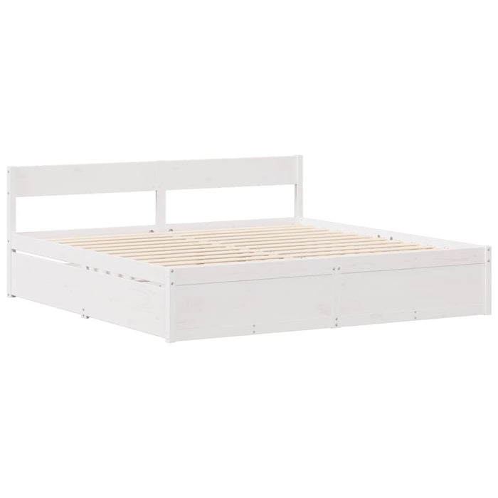 Letto senza Materasso Bianco 150x200 cm Legno Massello di Pino 3307120