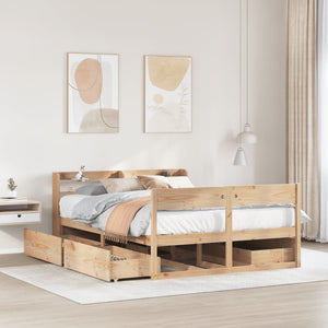 Letto senza Materasso 140x200 cm in Legno Massello di Pino 3307122