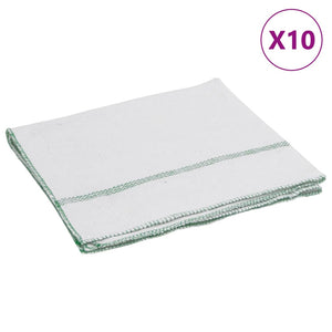 Panni per Pavimento 10 pz Righe Bianche e Verdi 50x60 cm 4014091