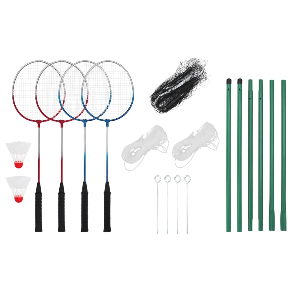 Set da Badminton con 4 Racchette e Rete 620x151 cm 4016331