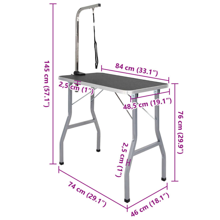 Tavolo Toelettatura Cani Gatti Animali Regolabile 1 Guinzaglio 4016395