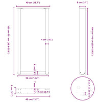 Gambe Tavolino Caffè a U 2 pz Antracite 40x(100-101) cm Acciaio 4013230