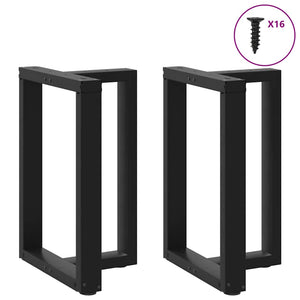 Gambe Tavolo Pranzo a Forma T 2pz Nero 50x35x(72-73)cm Acciaio 4013048