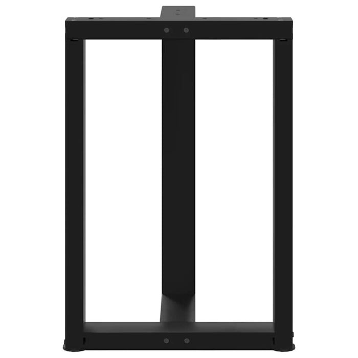 Gambe Tavolo Pranzo a Forma T 2pz Nero 50x35x(72-73)cm Acciaio 4013048