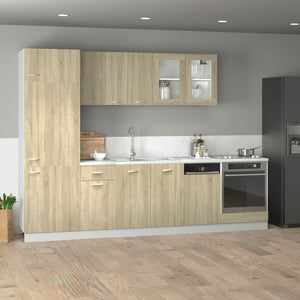 Set Mobili da Cucina 8pz Rovere Sonoma in Truciolato 3307655