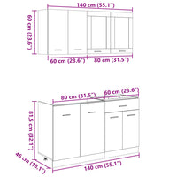 Set di Mobili Porta TV 4 pz Rovere Sonoma in Truciolato 3307657