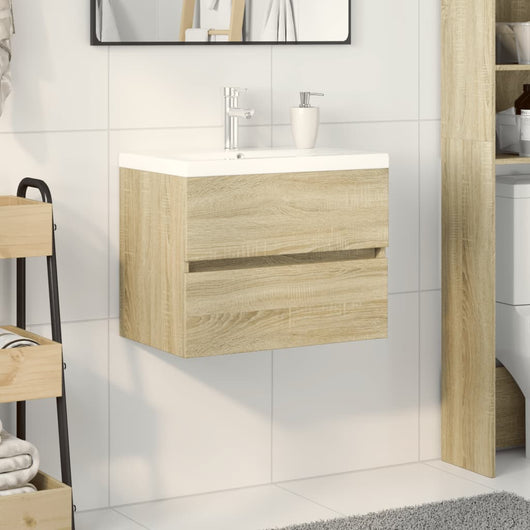 Set Mobili da Bagno 2 pz in Ceramica e Legno Multistrato 3307658