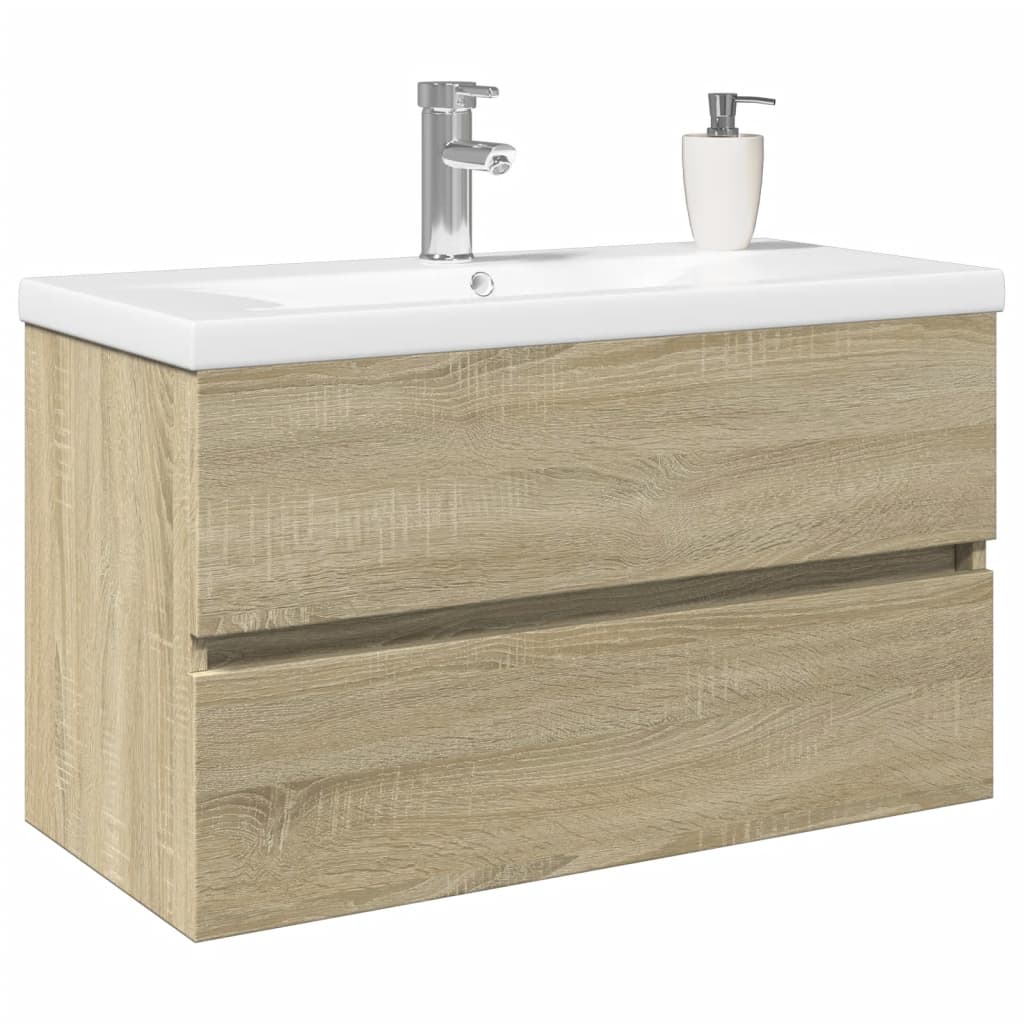 Set Mobili da Bagno 2 pz in Ceramica e Legno Multistrato 3307659