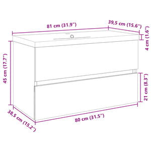 Set Mobili da Bagno 2 pz in Ceramica e Legno Multistrato 3307659