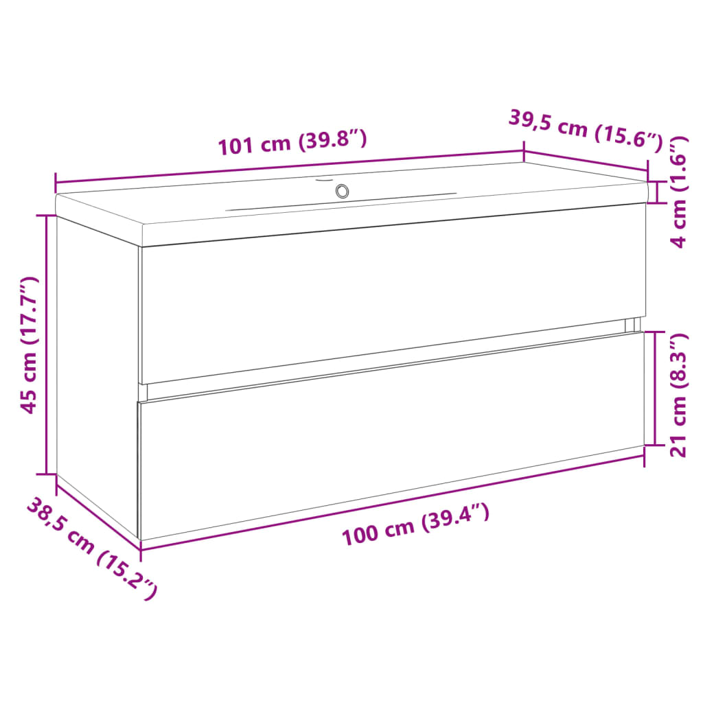 Set Mobili da Bagno 2 pz in Ceramica e Legno Multistrato 3307661