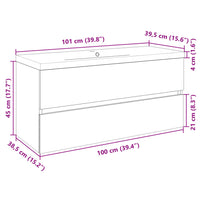 Set Mobili da Bagno 2 pz in Ceramica e Legno Multistrato 3307661