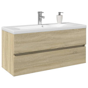 Set Mobili da Bagno 2 pz in Ceramica e Legno Multistrato 3307665