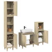 Set Mobili da Bagno 3 pz Rovere Sonoma in Legno Multistrato 3307670