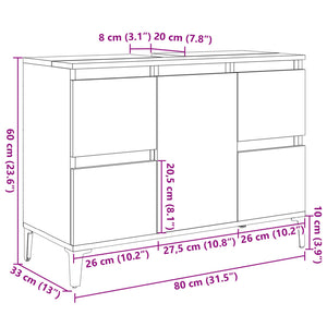 Set Mobili da Bagno 3 pz Rovere Sonoma in Legno Multistrato 3307672