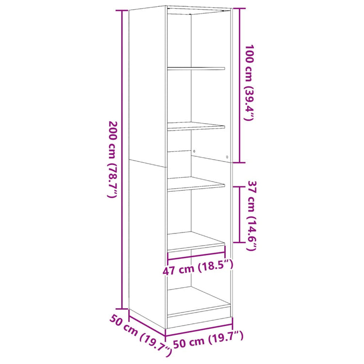 Armadio Legno Antico 50x50x200 cm in Legno Multistrato 3307718