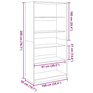 Armadio Legno Antico 100x50x200 cm in Legno Multistrato 3307736