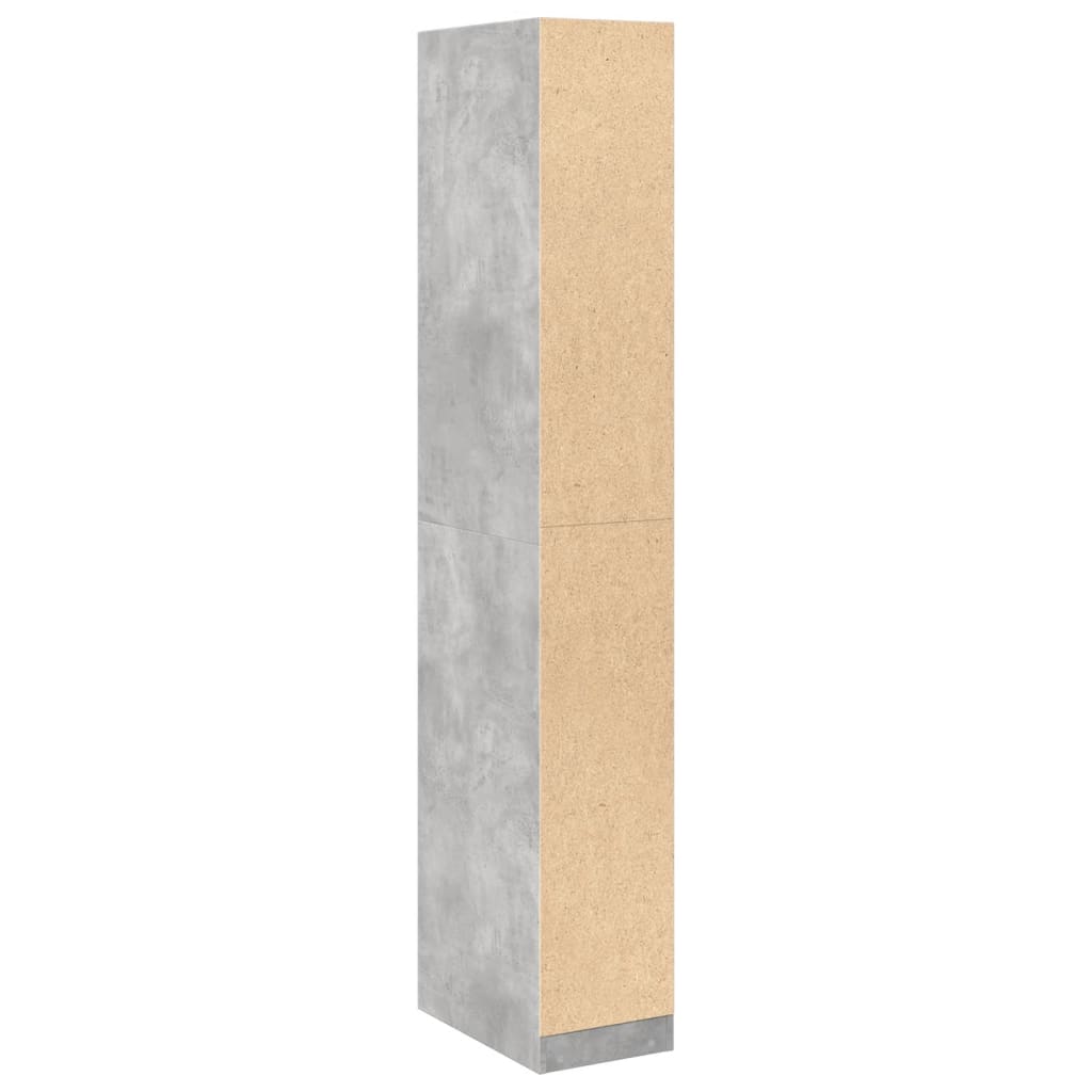 Armadio Grigio Cemento 30x50x200 cm in Legno Multistrato 3307777