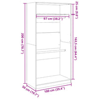 Armadio Bianco 100x50x200 cm in Legno Multistrato 3307801