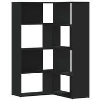 Libreria Angolare 4Ripiani Nera 85x85x140 cm Legno Multistrato 3307811