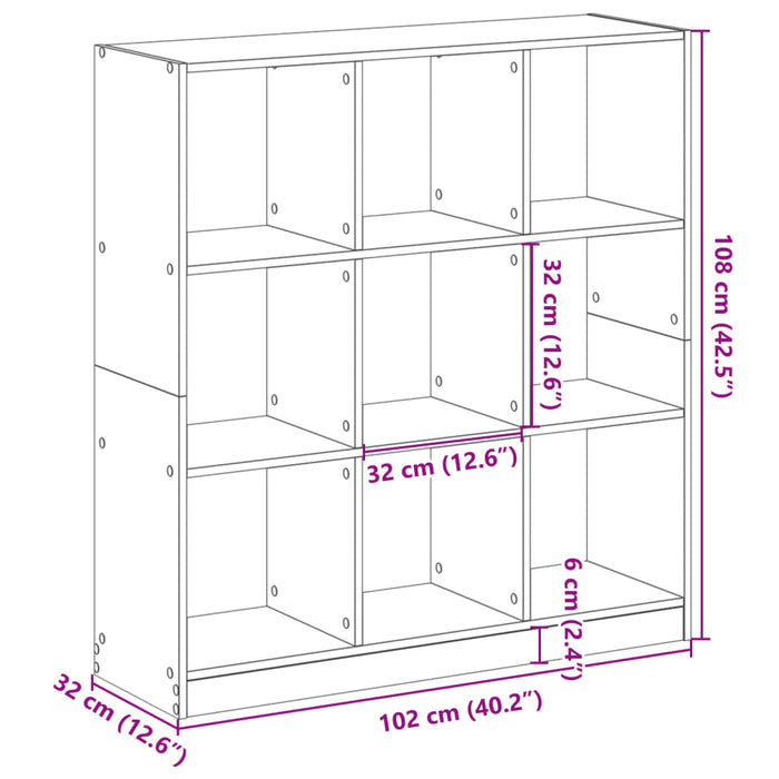 Libreria Rovere Sonoma 102x32x108 cm in Legno Multistrato 3307839