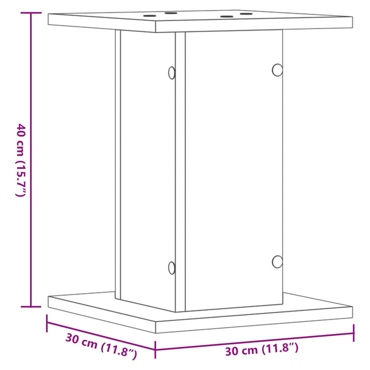 Supporti per Piante 2 pz Grigio Cemento 30x30x50 cm Truciolato 3307849