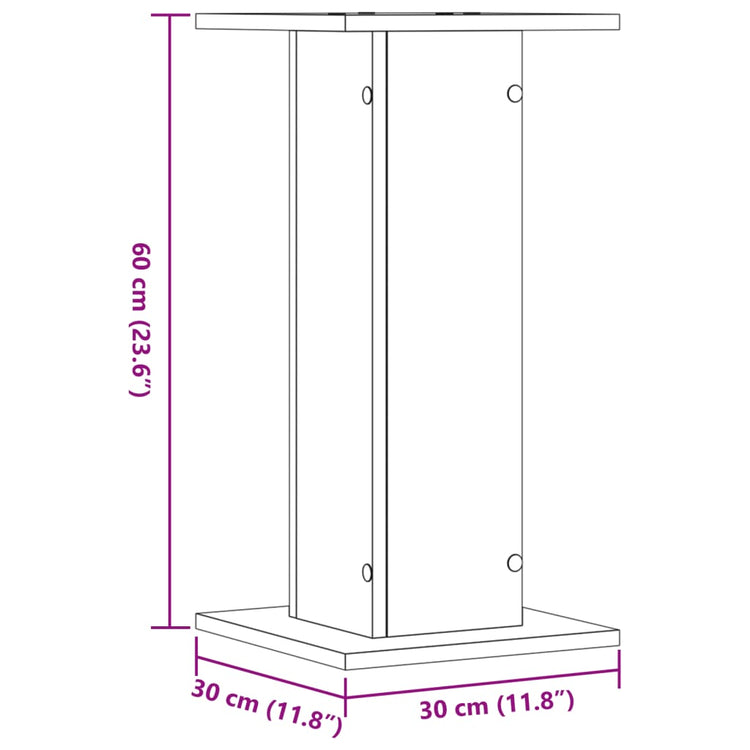 Supporti per Piante 2 pz Rovere Fumo 30x30x60 cm in Truciolato 3307859