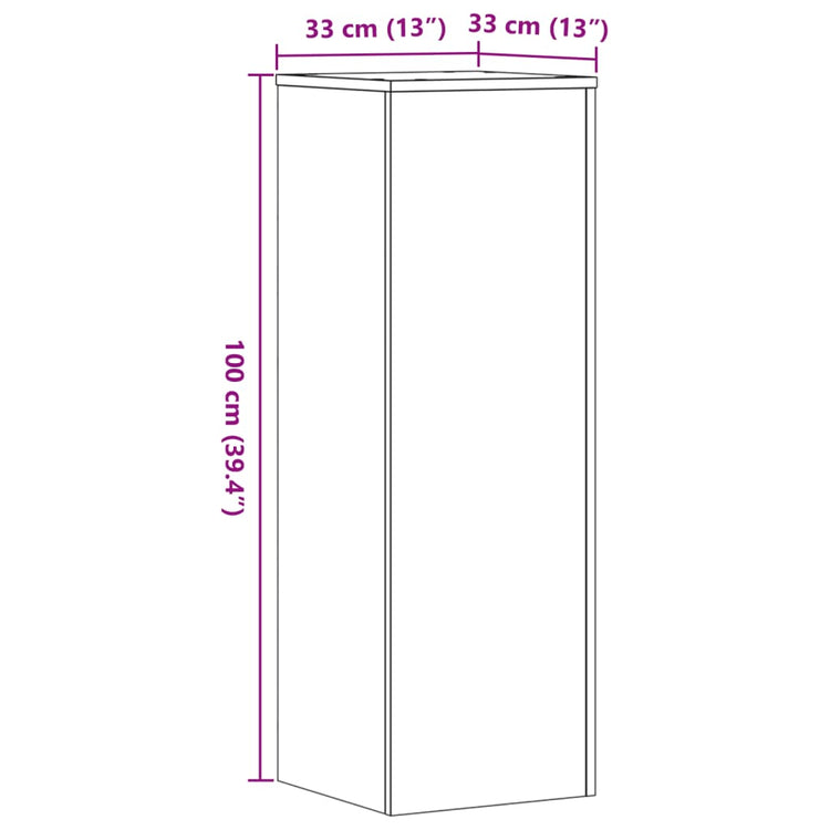 Supporti per Piante 2 pz Grigio Sonoma 33x33x100 cm Multistrato 3307887