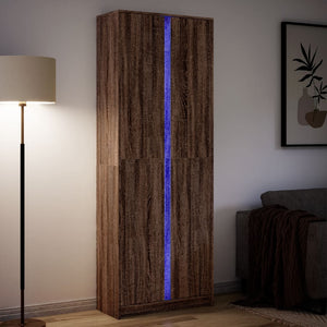 Credenza con LED Rovere Marrone 74x32,5x200 cm in Truciolato 3307897