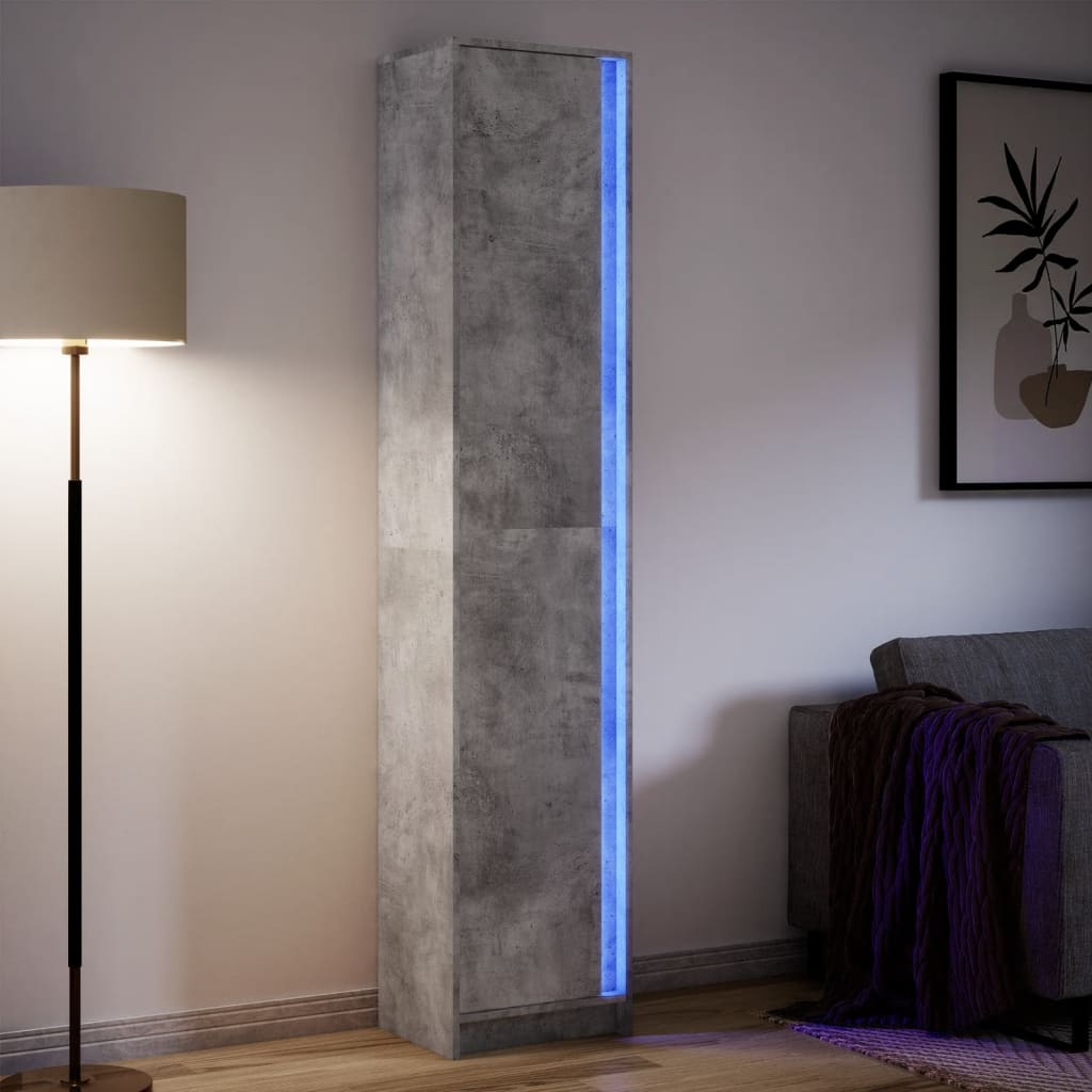 Credenza con LED Grigio Cemento 41,5x32,5x200 cm in Truciolato 3307901