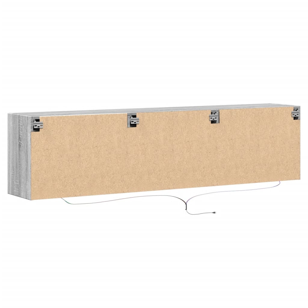 Mobile TV a Parete con LED Grigio Sonoma 180x31x45 cm 3307938