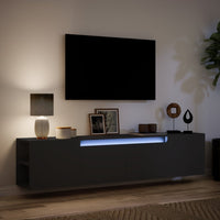 Mobile TV a Parete con LED Nero 180x31x39,5 cm 3307955