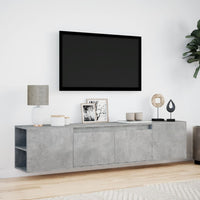 Mobile TV a Parete con LED Grigio Cemento 180x31x39,5 cm 3307957