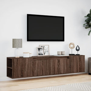 Mobile TV a Parete con LED Rovere Marrone 180x31x39,5 cm 3307960