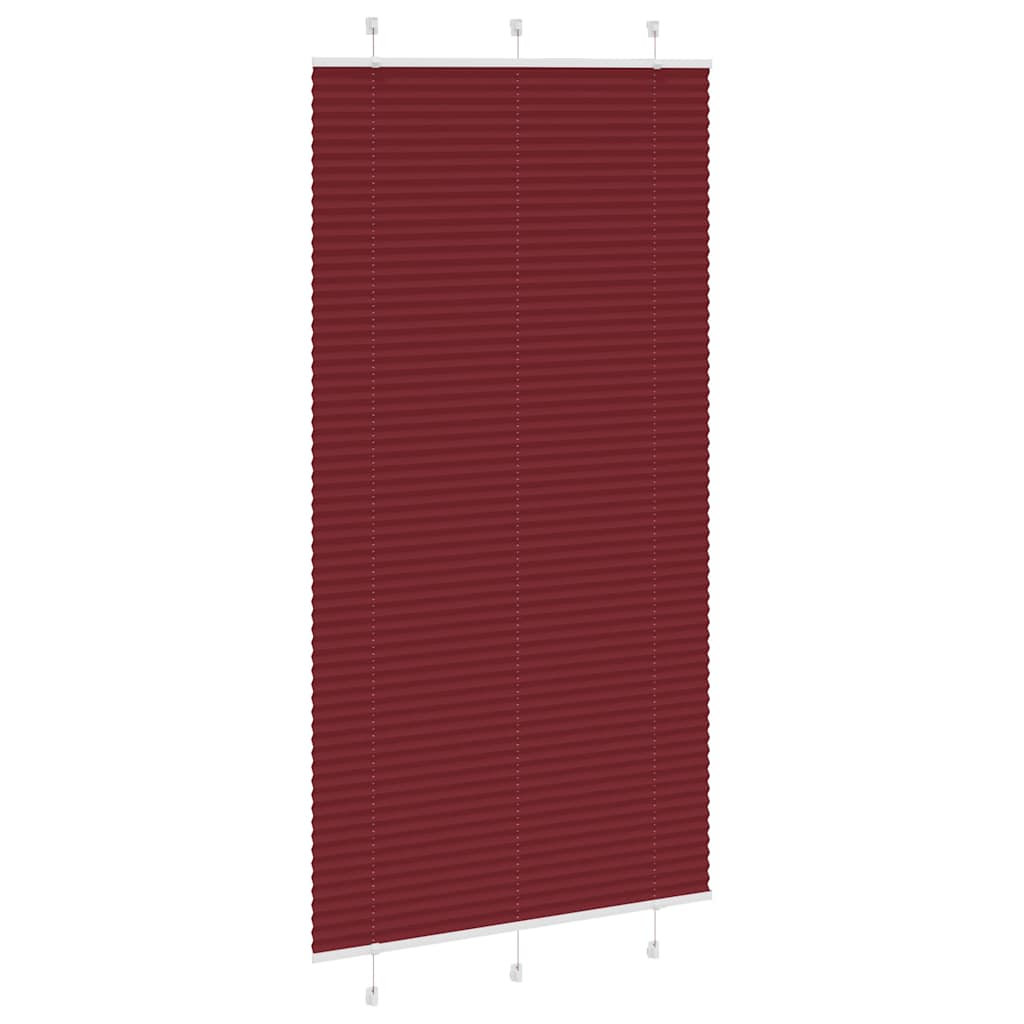 Tenda Plissettata Rosso Bordeaux 105x200 cm Larghezza Tessuto 4015263