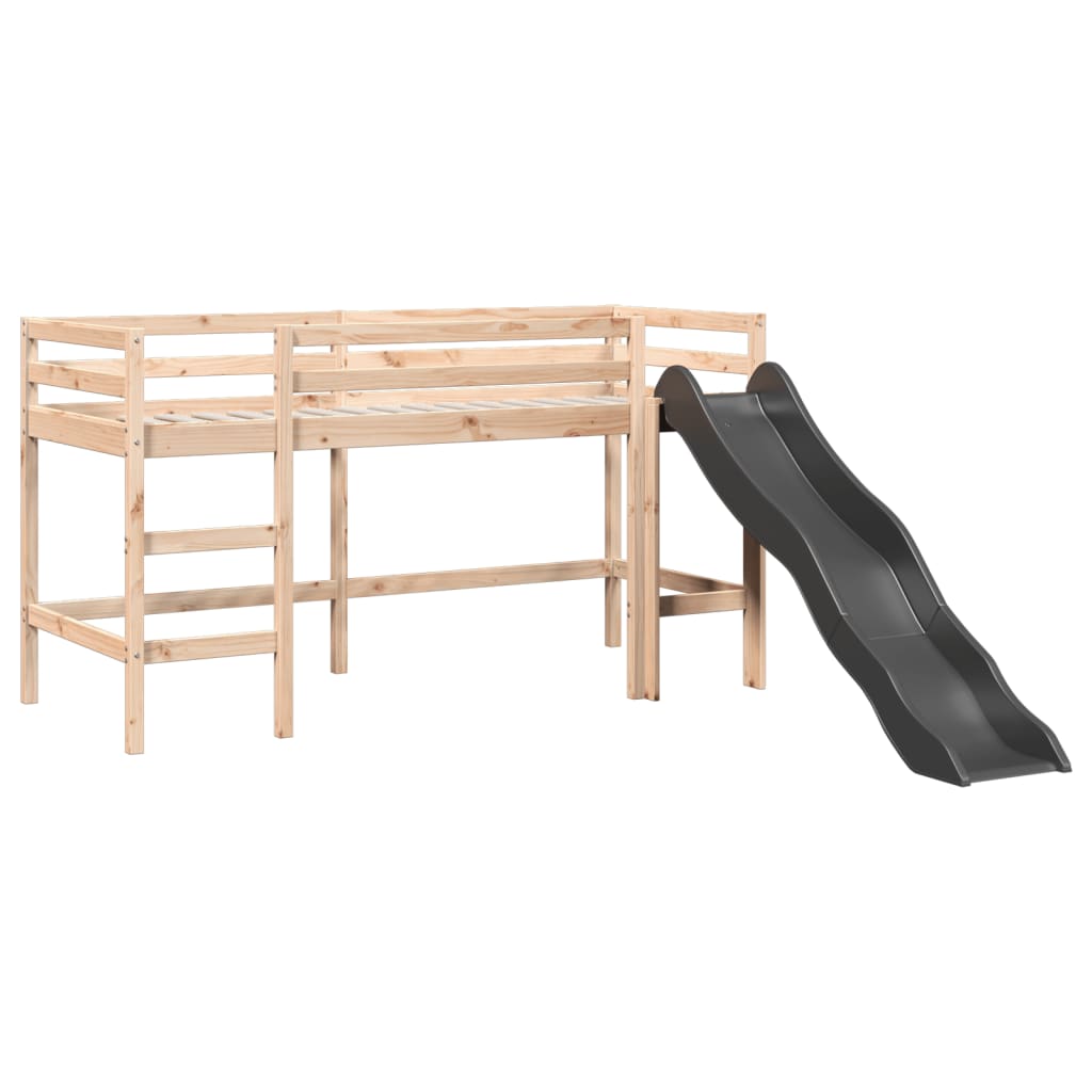 Letto a Soppalco senza Materasso Bambini 90x200cm Massello Pino 853431