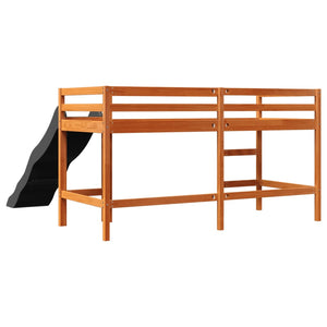 Letto Soppalco senza Materasso Bambini Marrone Cera 90x200 Pino 853433