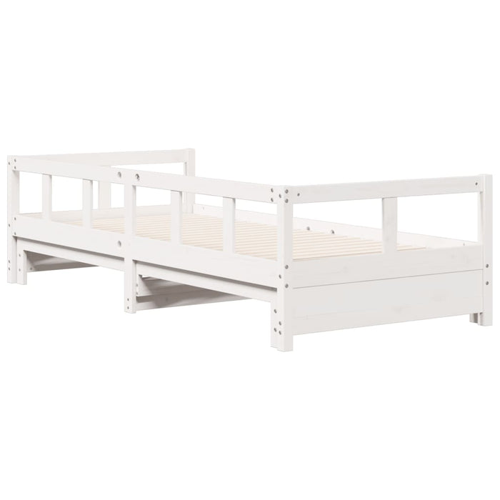 Dormeuse senza Materasso Bianca 80x200 cm Legno Massello Pino 854950