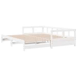 Dormeuse senza Materasso Bianca 80x200 cm Legno Massello Pino 854950