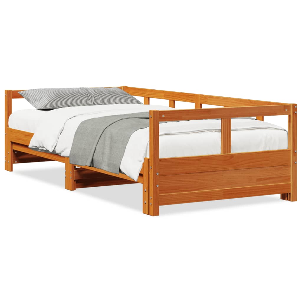 Dormeuse senza Materasso Marrone Cera 80x200 cm Legno di Pino 854951