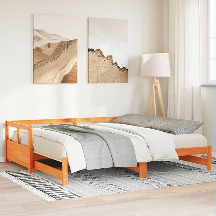 Dormeuse senza Materasso Marrone Cera 80x200 cm Legno di Pino 854951