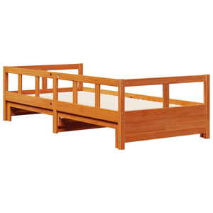 Dormeuse senza Materasso Marrone Cera 80x200 cm Legno di Pino 854951