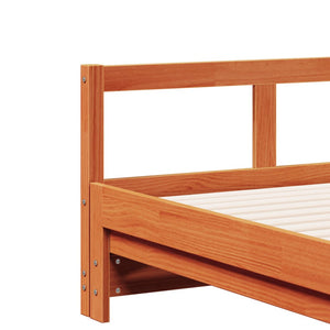 Dormeuse senza Materasso Marrone Cera 80x200 cm Legno di Pino 854951