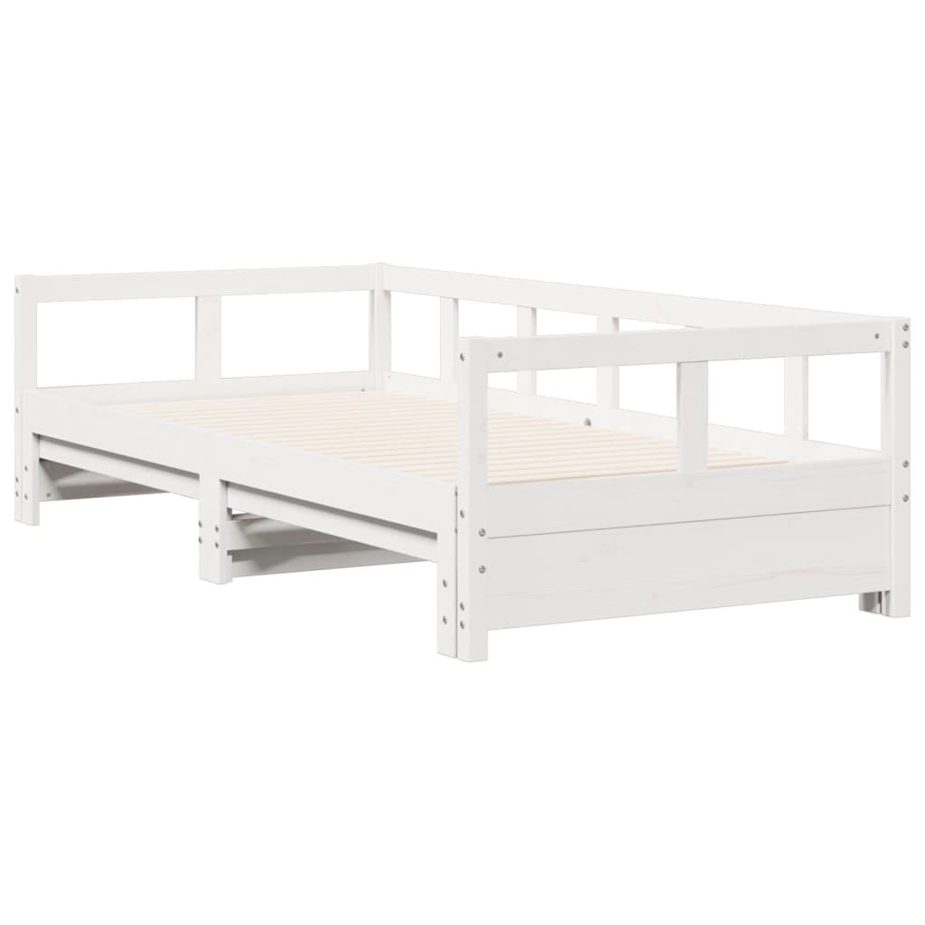 Dormeuse senza Materasso Bianca 90x190 cm Legno Massello Pino 854956