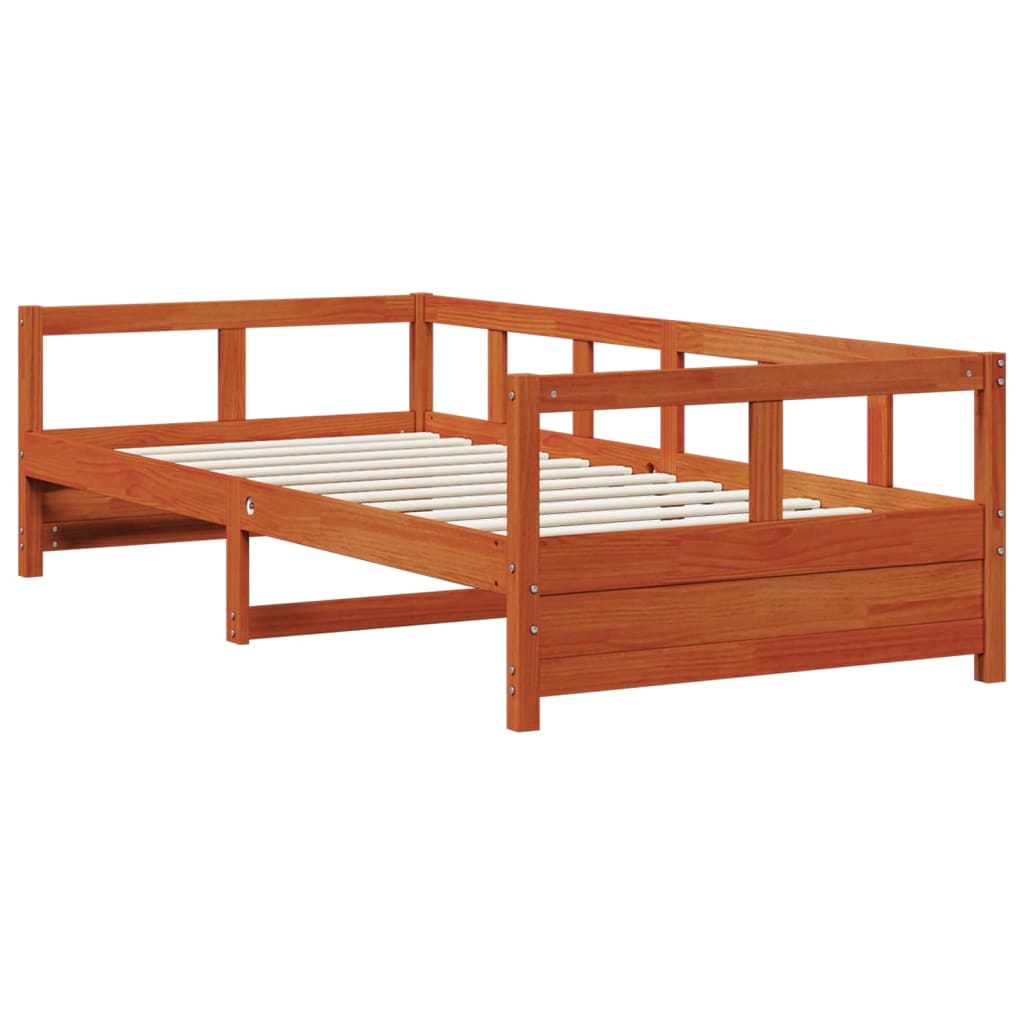 Dormeuse senza Materasso Marrone Cera 90x200 cm Legno di Pino 854963